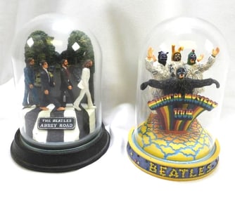 LOT OF 2 FRANKLIN MINT Figural Music Boxes with Glass Domes, Limited Editions, NUMBERED