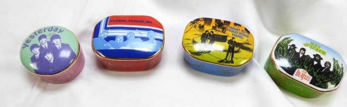 LOT OF 4 BEATLES FRANKLIN MINT Porcelain Music Boxes