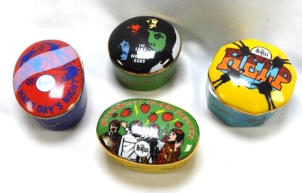 LOT OF 4 BEATLES FRANKLIN MINT Porcelain Music Boxes
