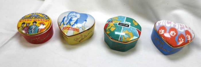 LOT OF 4 BEATLES FRANKLIN MINT Porcelain Music Boxes