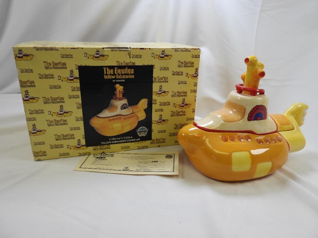 THE BEATLES Yellow Submarine Cookie Jar by VANDOR, Item # 64342, BOXED, PREMIER EDITION, NUMBERED (1 of 5)