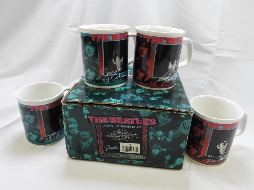 THE BEATLES John Lennon 4 Piece Mug Set by APPLE CORPS, 1991, BOXED (1 of 7)