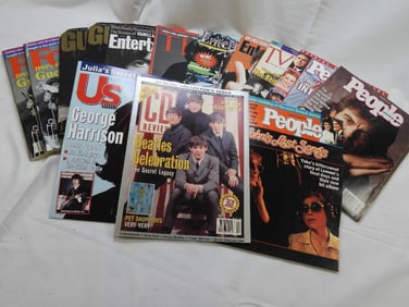 LOT OF 14 Vintage Magazines With Beatles Content Including ENTERTAINMENT WEEKLY, TIME, PEOPLE, US,