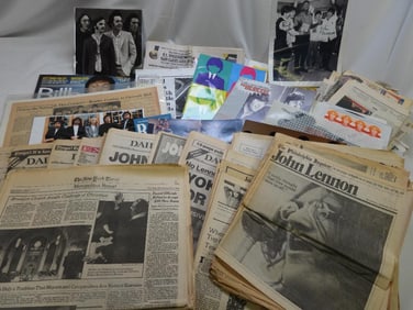LOT OF BEATLES Themed Newspapers, Articles, Magazines, Photographs, VINTAGE