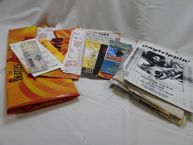 LOT OF BEATLES Paper Ephemera, Bags, Show Tickets, Newspaper Clippings