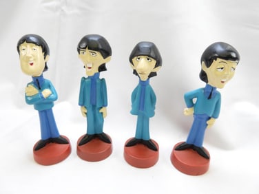 SET OF 4 Beatles Figures, Hand-Decorated