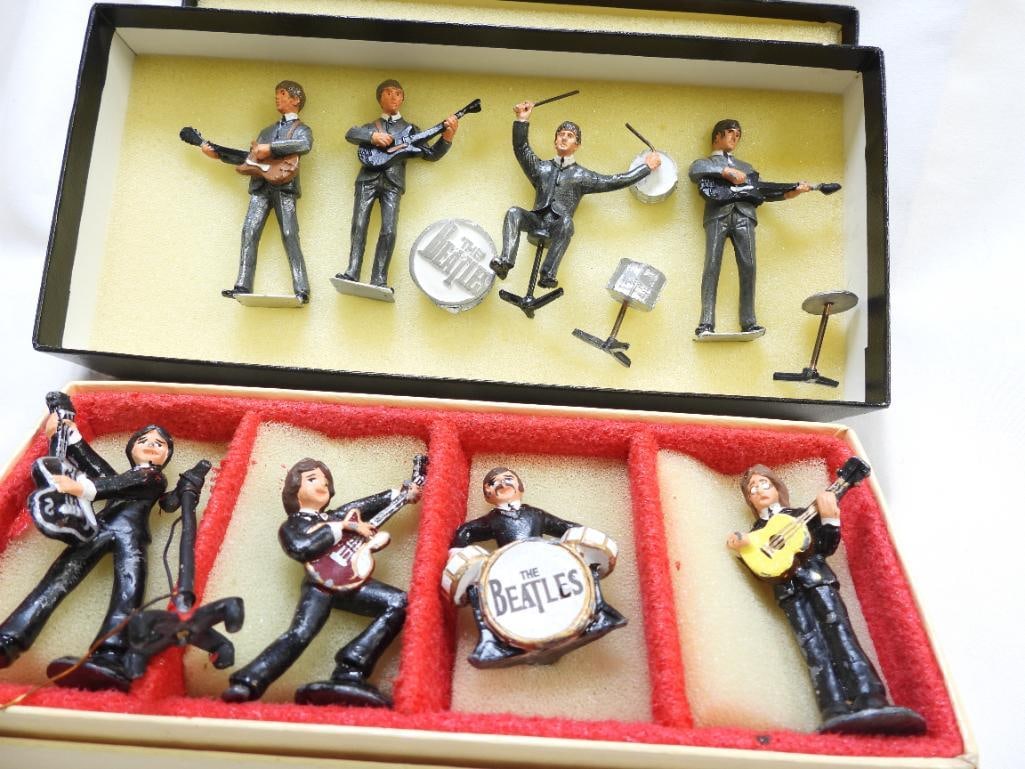 2 SETS of Lead Beatles Miniature Hand-Painted Figurines, one set Marked "Little Lead Soldiers", (1 of 7)