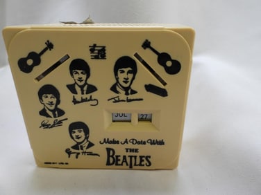 Make A Date With The Beatles Calendar Coin Bank With Key, VINTAGE