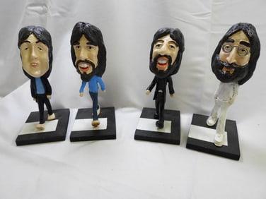 SET OF 4 Beatles Figurines From The "Abbey Road" Album Cover
