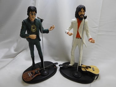 SET OF 2 Beatles Figurines With Guitars