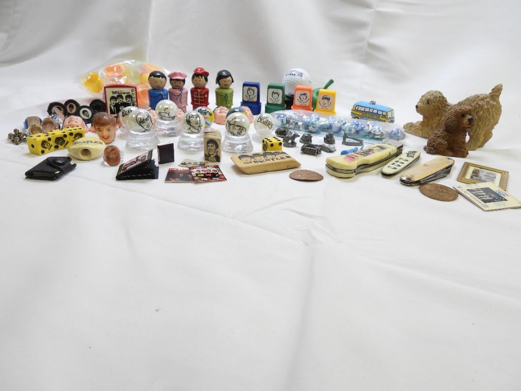 HUGE MIXED LOT of Small Items Including Penknives, Marbles, Tape Measure, AND MORE (1 of 6)