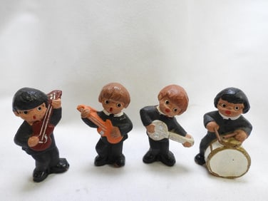 LOT OF 4 BEATLES Figurines, Hand Decorated