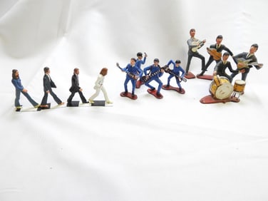 LOT OF 12 BEATLES Figurines, Including 1 SET of Lead Abbey Road Themed