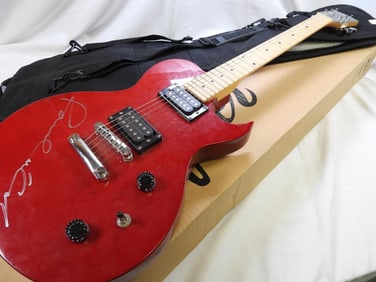 Red California Electric Guitar with Paul McCartney Signature and Fender Travel