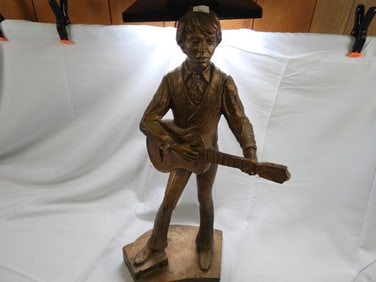 Cast Guitar Player Sculpture, VINTAGE