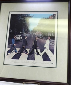 Framed Photograph of Beatles' Abbey Road, Limited Edition Lithographic Print, Numbered with