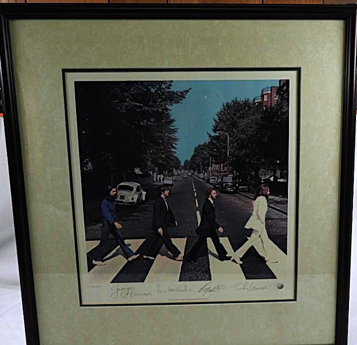 Framed Photograph of Beatles' Abbey Road, Limited Edition Lithographic Print, Numbered with (1 of 6)