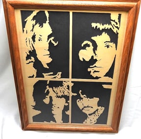 Beatles Framed Art Laser Cut Wood