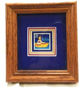 Framed Beatles 33 Cent Stamp Yellow Submarine