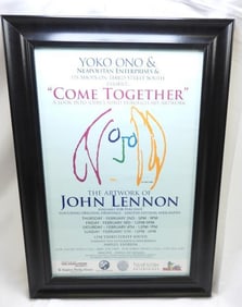 Framed Advertising Art Poster for John Lennon's 'Come Together" Art Show