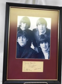 Framed Photo With Authenticated Signatures of all 4 Beatles