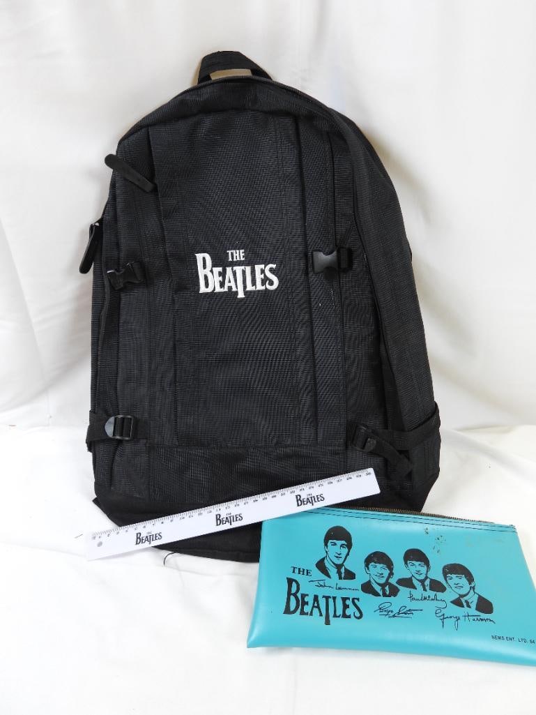 LOT OF 3 Beatles Collectables Includes Ruler, Pencil Case and Backpack (1 of 6)