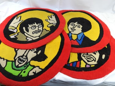 LOT OF 4 BEATLES Throw Rugs