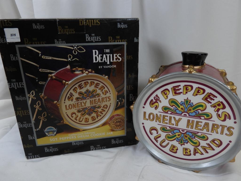 SGT. PEPPER'S DRUM  Ceramic Cookie Jar by VANDOR, BOXED, Hand-numbered, Item # 64062 (1 of 6)
