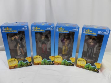 LOT OF 4 BEATLES "Shakems" Premium Motion Statues, BOXED