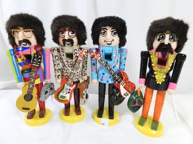 LOT OF 4 Beatles Collectable Nutcrackers All 4 band members.