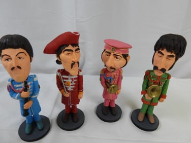 SET OF 4 Resin Beatles Figurines