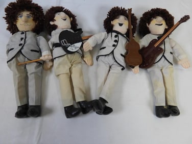 SET OF 4 Soft-Sculpted Collectable Beatles Dolls