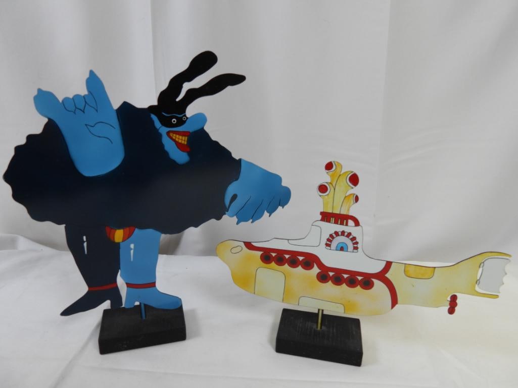 LOT OF 2 Wood and Metal Handmade Standing Plaques, SIGNED by the Artist Judy Bomberger (1 of 4)