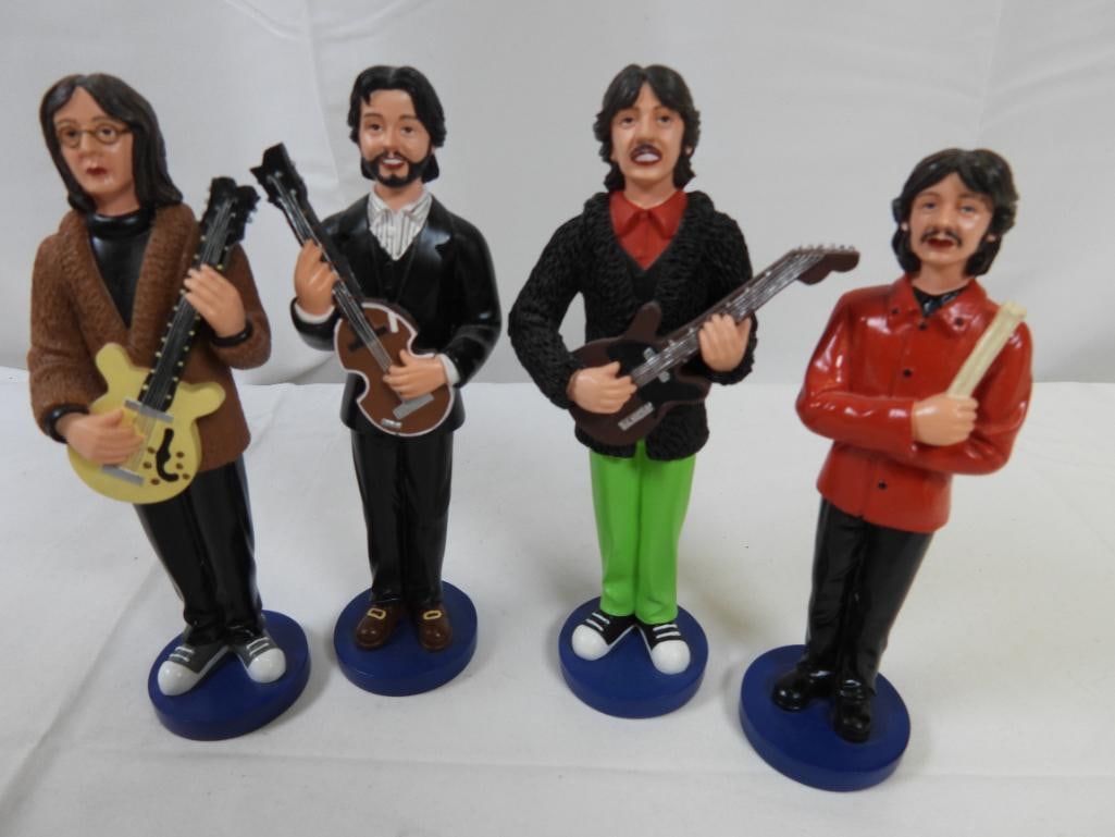 SET OF 4 Beatles Resin Figurines: Set of 4 resin Beatles figurines standing approximately 7.25" tall