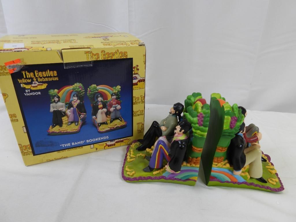 SET OF "The Band" Bookends by VANDOR, BOXED: A boxed set of colorful bookends approximately 5.75" tall, appear to be resin