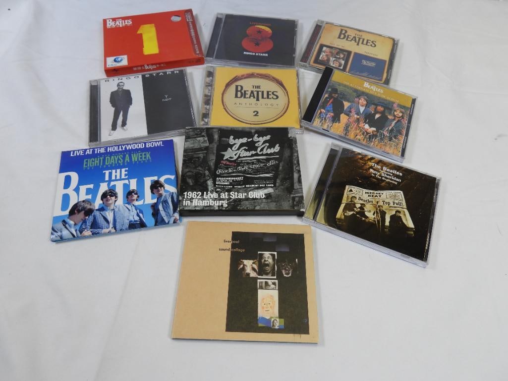 LOT OF 9 BEATLES Music CD's, USED: Lot includes "Liverpool Sound Collage", "Beatles Featuring Tony Sheridan", "1962 Live At Star Club", "Eight Days a Week", "The Alternate Hey Jude Album", "Anthology 2", Ringo Starr "Why Not", "1", Sta