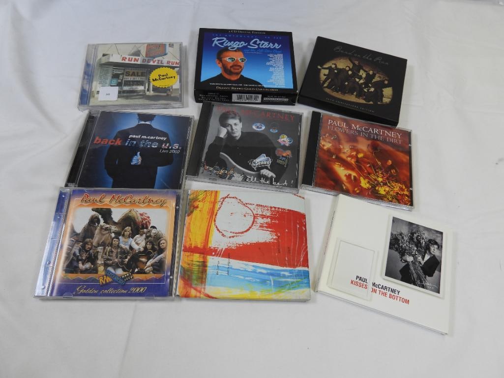LOT OF 9 BEATLES Music CD's, USED: Lot Includes Ringo Starr 3 CD set "The Anthology…So Far", and McCartney "Run Devil Run", "The Fireman", "All The Best", "Flowers in the Dirt", "Golden Collection 2000", "Back in the US", "Band o