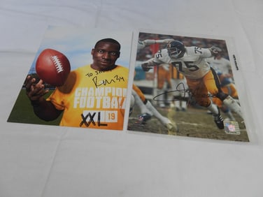 LOT OF 2 signed Photographs Including JOE GREENE and One Other