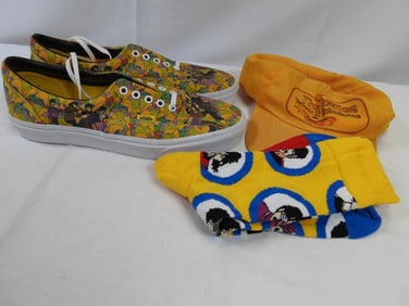 LOT OF Beatles Socks, Hat, and NEW VANS Sneakers