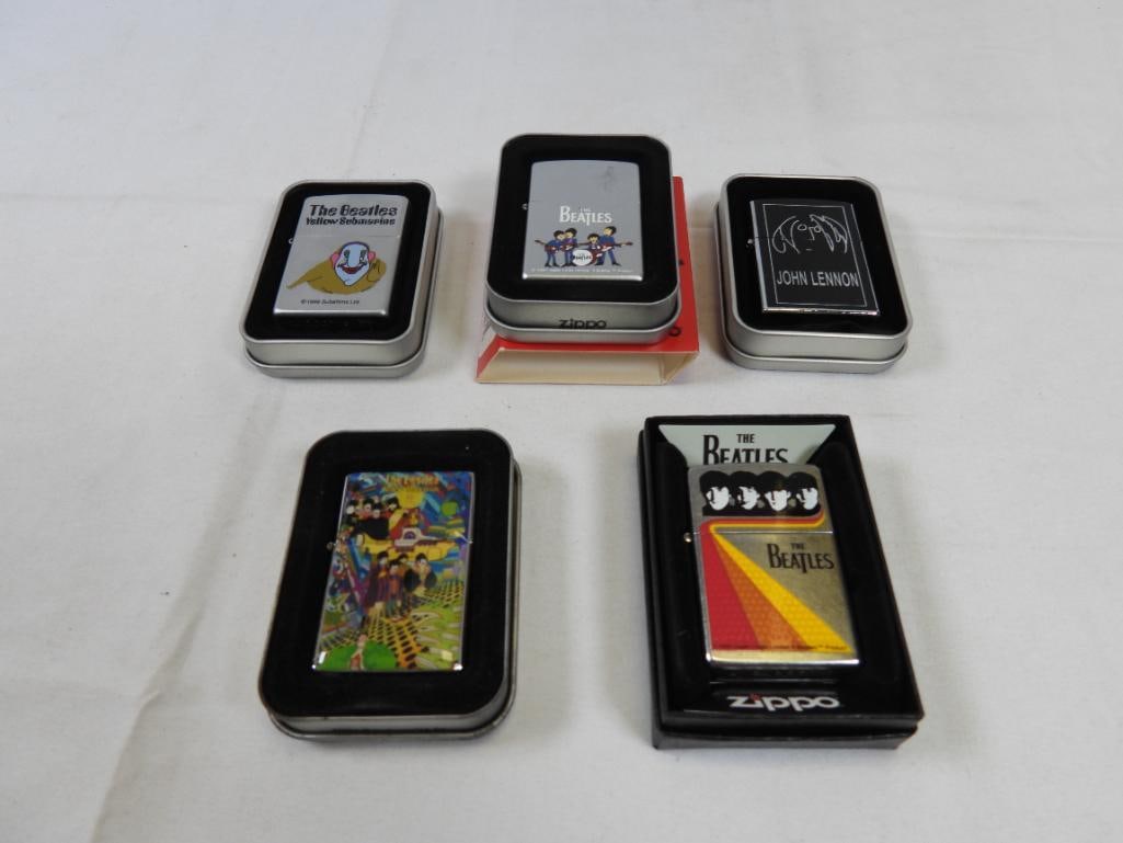 LOT OF 5 BEATLES LIGHTERS (3 are zippos) (1 of 7)