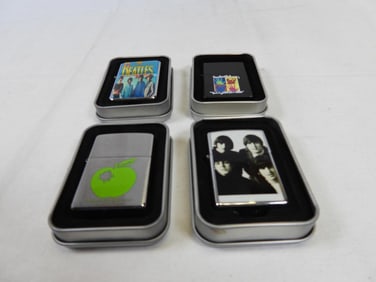 LOT OF 4 BEATLES LIGHTERS (1 is ZIPPO)