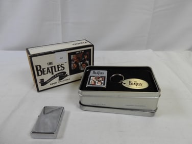LOT OF 1 LIghter and BEATLES ZIPPO COLLECTIBLE SET with keychain