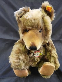 Vintage STEIFF 15" brown genuine mohair teddy bear