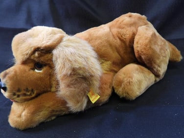 Vintage STEIFF 15" brown plush dog
