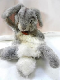 Vintage STEIFF 13" gray and white rabbit