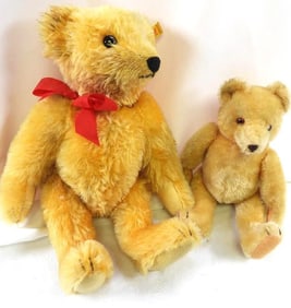 Vintage STEIFF 13" bear and 10" bear