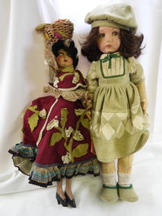 Vintage 15" and 19" Lency dolls: Vintage approx. 15" and 19" Lency dolls. Garments intact but dolls need a cleaning. Wool felt dolls