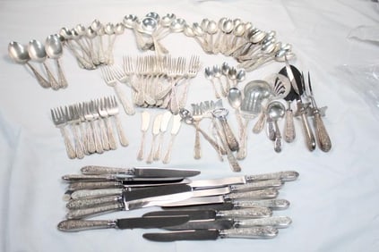 Antique Stieff 103 pieces Sterling Silver Flatware 4,658.5 grams