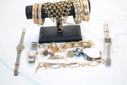 Vintage lot of Jewelry includes Gold filled bracelets.
