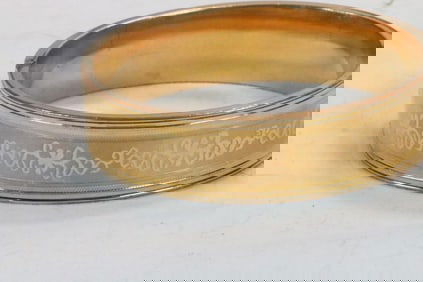 LaMode 10kt Gold filled wide etched antique cuff bracelet. 24.8 grams.